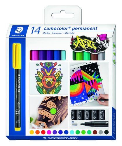 Staedtler Lumocolor 317 Caja de 14 Rotuladores Permanentes Surtidos