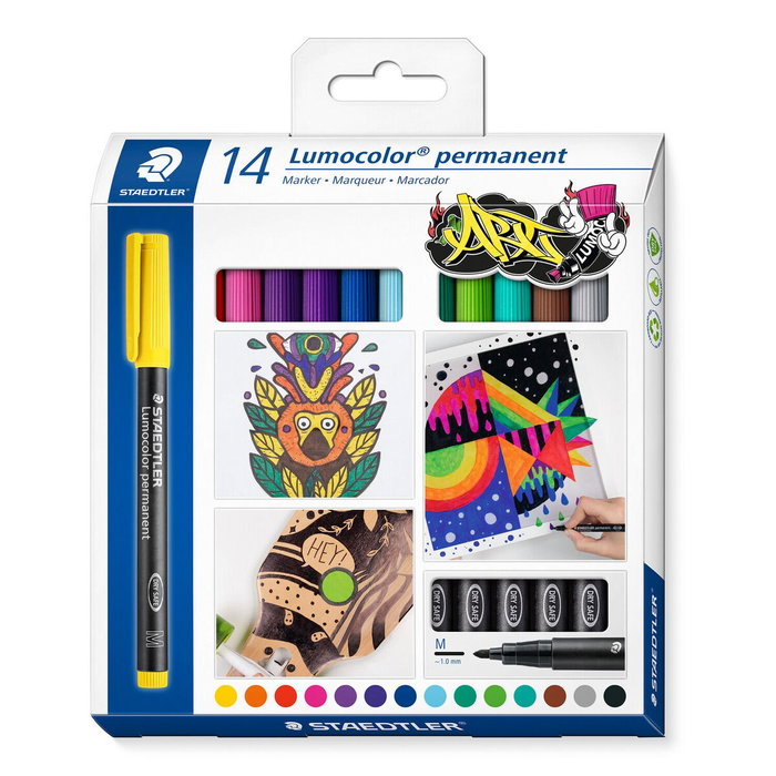 Staedtler Lumocolor 317 Caja de 14 Rotuladores Permanentes Surtidos