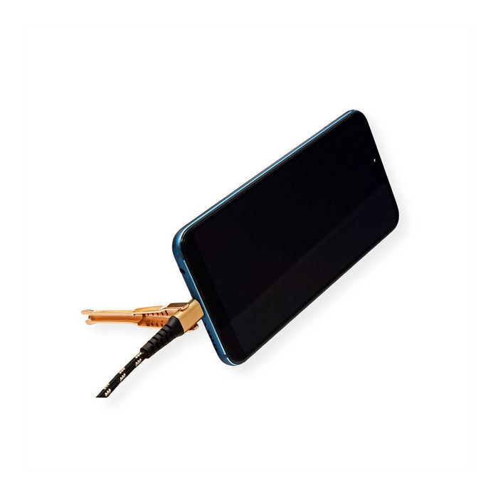 ROLINE 11.02.8920 Cable USB 2.0 USB-A a USB-C de Sincronización y Carga de 1 m, Negro/Oro ROLINE 11.02.8920 Cable USB 2.0 USB-A a USB-C de Sincronización y Carga de 1 m, Negro/Oro
