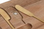 DKD Home Decor Set de 3 Tablas de Cortar de Acacia e Inox para Queso 38x20x1,5 cm