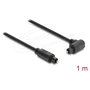 DeLOCK Cable de audio TOSLINK con conector de 90° y recto, 1 m, Negro