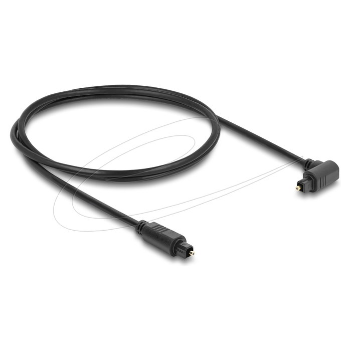 DeLOCK Cable de audio TOSLINK con conector de 90° y recto, 1 m, Negro DeLOCK Cable de audio TOSLINK con conector de 90° y recto, 1 m, Negro