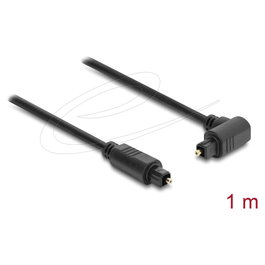 DeLOCK Cable de audio TOSLINK con conector angular de 90° y recto, 1 m, Negro
