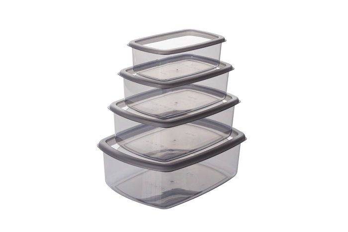 Hermia SYBOX16LIKRSK Cajas de Almacenamiento de Plástico, Set de 16 Piezas, Color Antracita, para Cocina