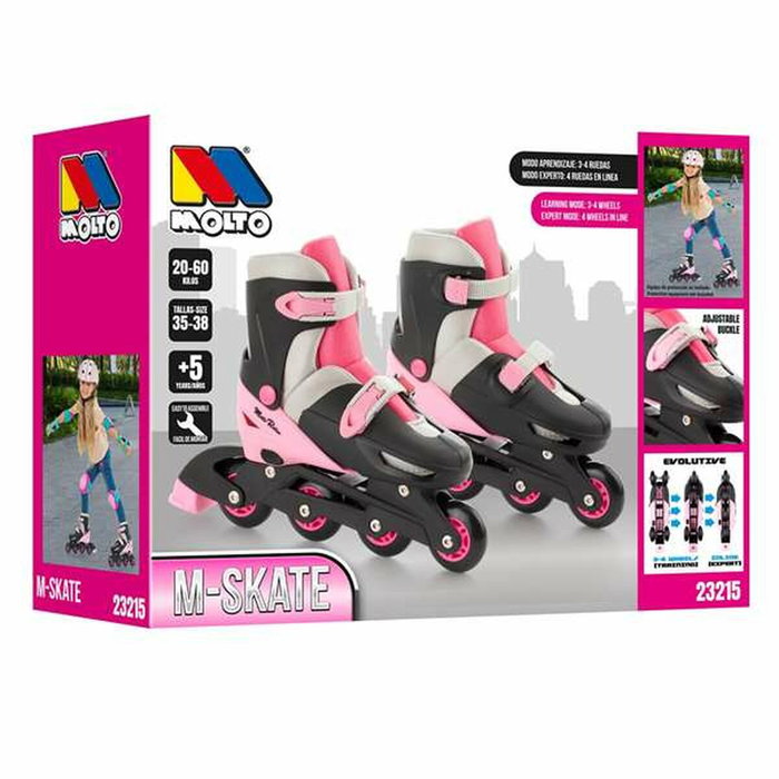 Molto Patines 4 En Línea Rosa Ajustable Talla M (35/38) Molto Patines 4 En Línea Rosa Ajustable Talla M (35/38)