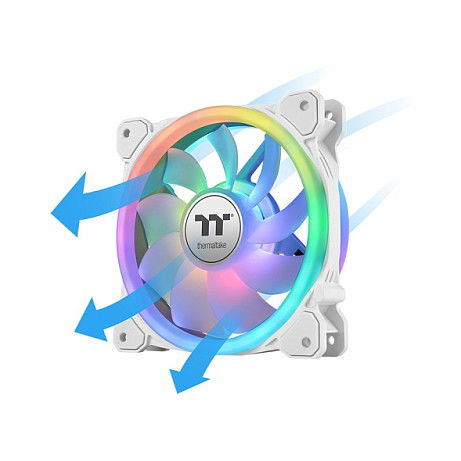 Thermaltake SWAFAN 14 RGB Radiator Fan, 140mm, Pack de 3 Ventiladores, Edición Premium White