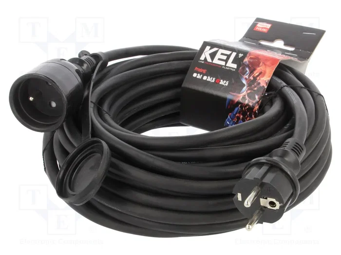 KEL Prolongador de alimentación H05RR-F 3G2,5mm2 15m Negro KEL Prolongador de alimentación H05RR-F 3G2,5mm2 15m Negro