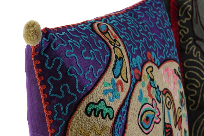 DKD Home Decor Cojín de Algodón Elefante Multicolor Bordado