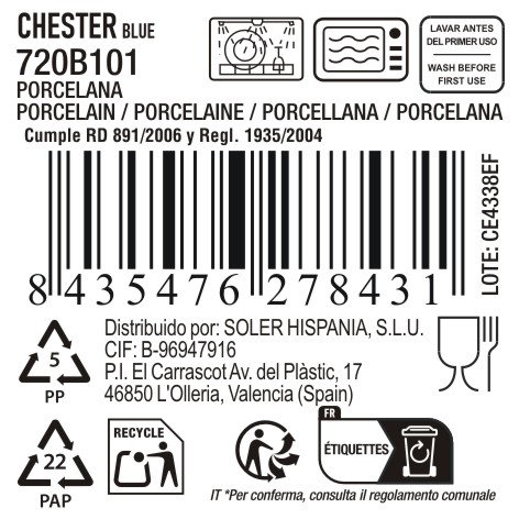 La Mediterranea Bandeja Oval Chester Blue 20x11cm (Pack de 18) La Mediterranea Bandeja Oval Chester Blue 20x11cm (Pack de 18)