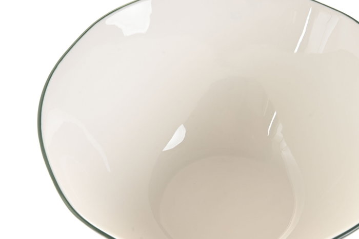 DKD Home Decor Ensaladera de Porcelana Palmeras Azul y Verde Palm 25