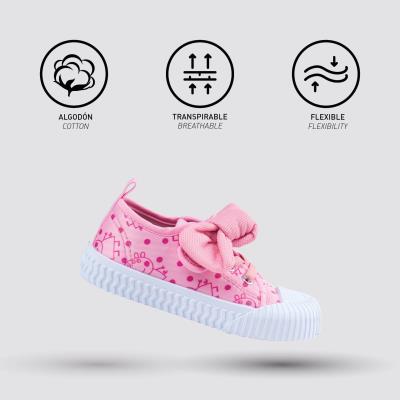 Zapatilla Loneta Suela Pvc Velcro Peppa Pig Rosa 23