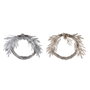 DKD Home Decor Surtido de 2 Coronas para Puerta Beige y Plateado 50x6x40 cm