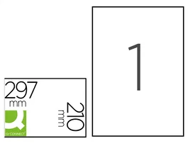 Q-connect Vinilo Adhesivo A4 Blanco Alto Brillo para Impresoras Inkjet - Pack de 20 Hojas - Ideal para Etiquetas y Rótulos