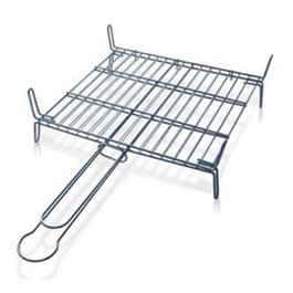 Parrilla doble zincada con patas, 30x35 cm