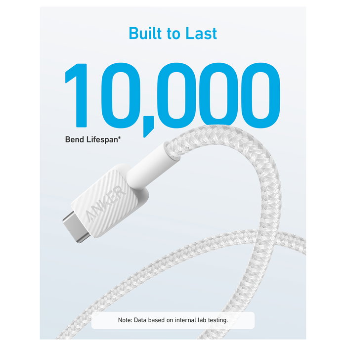Anker Cable USB A a USB C A81H5G21, 0.9 m, Blanco, Macho a Macho, Conector Recto