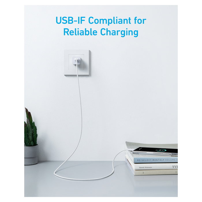 Anker Cable USB A a USB C A81H5G21, 0.9 m, Blanco, Macho a Macho, Conector Recto