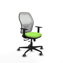 PIQUERAS Y CRESPO Silla de oficina Jorquera con mecanismo Sincro/Traslack, Pistacho y Blanco