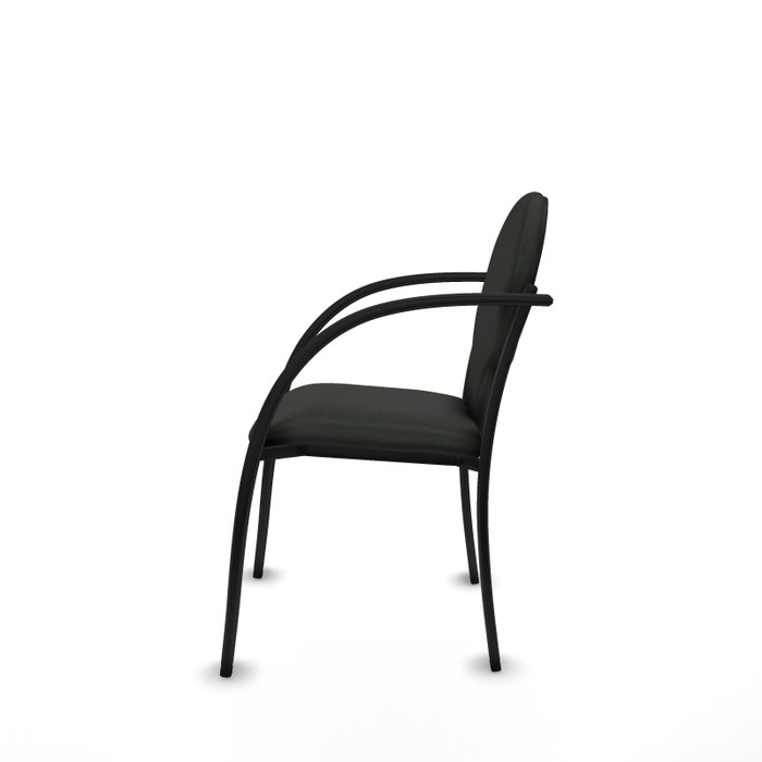 PIQUERAS Y CRESPO Silla Hellín tapizada en tela negra con brazos fijos PIQUERAS Y CRESPO Silla Hellín tapizada en tela negra con brazos fijos