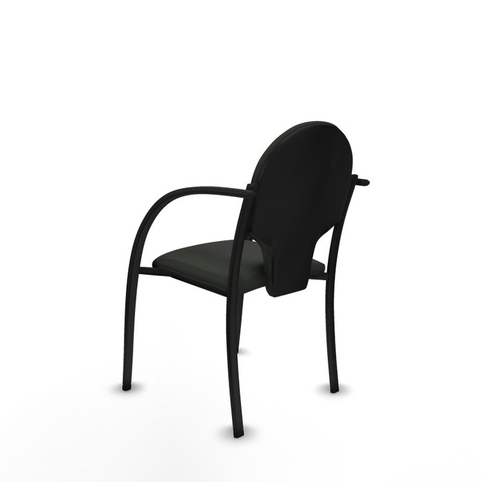 PIQUERAS Y CRESPO Silla Hellín tapizada en tela negra con brazos fijos PIQUERAS Y CRESPO Silla Hellín tapizada en tela negra con brazos fijos