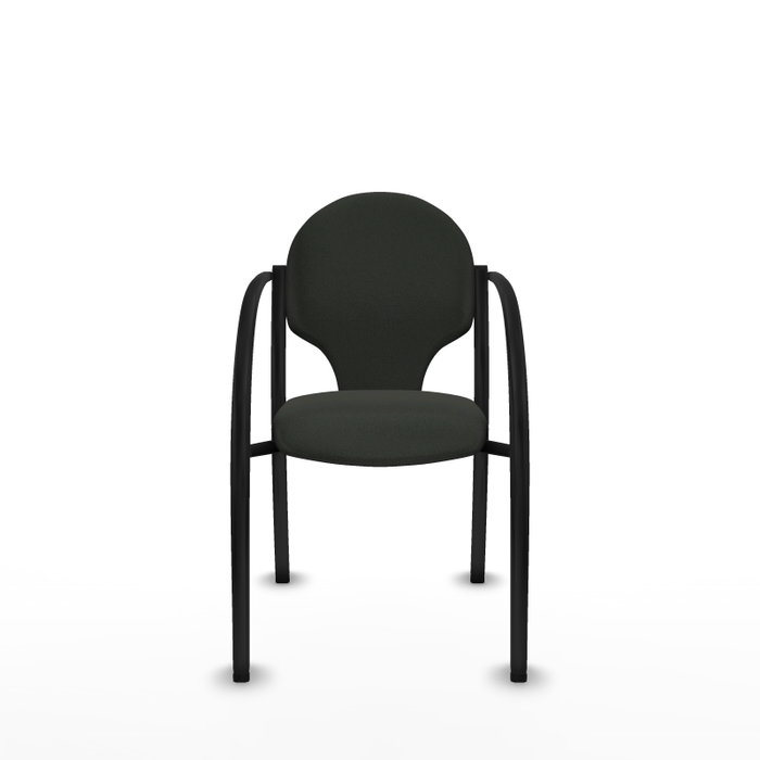 PIQUERAS Y CRESPO Silla Hellín tapizada en tela negra con brazos fijos PIQUERAS Y CRESPO Silla Hellín tapizada en tela negra con brazos fijos