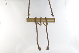 DKD Home Decor Lámpara de Techo de Bambú y Cuerda, 2 Bombillas, Marrón Claro