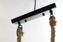 DKD Home Decor Lámpara de Techo de Bambú y Cuerda, 2 Bombillas, Marrón Claro