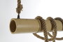 DKD Home Decor Lámpara de Techo de Bambú y Cuerda, 2 Bombillas, Marrón Claro