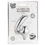 Party Time Globo Cifra 4 Plata, Altura 35 cm