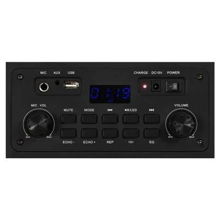 Fonestar CALIFORNIA Altavoz Portátil Bluetooth 200W con Micrófono Inalámbrico, Reproductor USB/MP3 y Radio FM