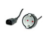 Cable de alimentación C14 a CEE7/7 Negro 0,3 m para USV