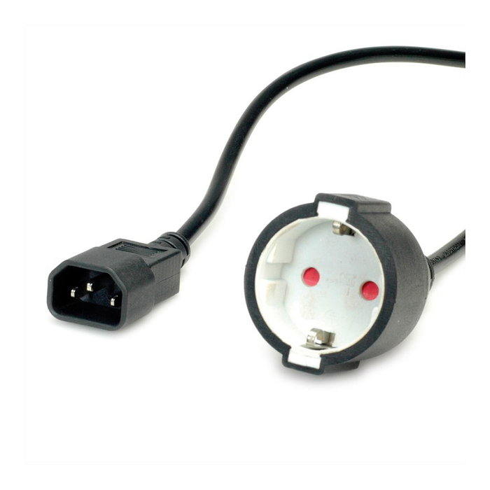 VALUE Cable de alimentación CEE7/7 a C14, 0,3 m, negro VALUE Cable de alimentación CEE7/7 a C14, 0,3 m, negro