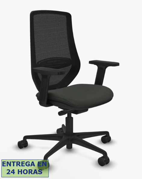 PIQUERAS Y CRESPO Silla de oficina Mardos Negro con Mecanismo Sincro/Traslack y Brazos 2D