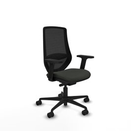 PIQUERAS Y CRESPO Silla de oficina Mardos Negro con Mecanismo Sincro/Traslack y Brazos 2D