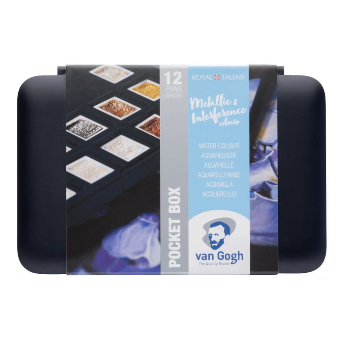 Van Gogh Caja de acuarelas especiales con 12 acuarelas en medias pastillas Van Gogh Caja de acuarelas especiales con 12 acuarelas en medias pastillas