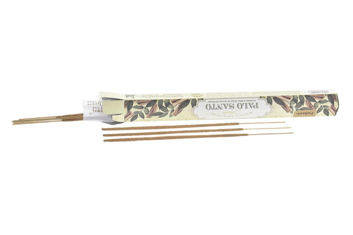 DKD Home Decor Incienso Varilla Masala Palo Santo Beige Bambú 8.5 x 6 x 25 cm Set 15 Piezas