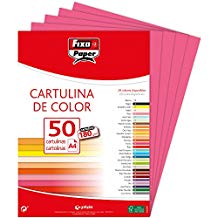 FIXO Paquete de 50 Cartulinas A4 180g Rosa