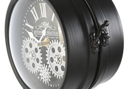 DKD Home Decor Reloj Sobremesa Negro Blanco Metal Cristal 18 x 40.5 x 17 cm