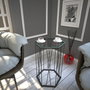 Hanah Home Mesa Auxiliar Antracita Cristal Tablero Partículas Melamina Metal 40x62x35 cm