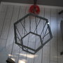 Hanah Home Mesa Auxiliar Antracita Cristal Tablero Partículas Melamina Metal 40x62x35 cm