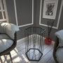 Hanah Home Mesa Auxiliar Antracita Cristal Tablero Partículas Melamina Metal 40x62x35 cm