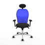 PIQUERAS Y CRESPO Silla de oficina Jorquera con mecanismo Sincro, Azul y Negro