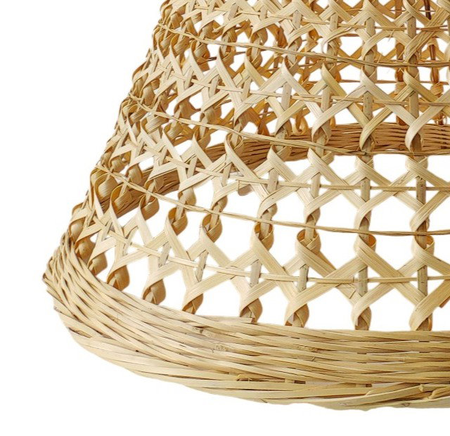 DKD Home Decor Set de 2 Lámparas de Techo de Bambú Marrón Natural