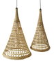 DKD Home Decor Set de 2 Lámparas de Techo de Bambú Marrón Natural