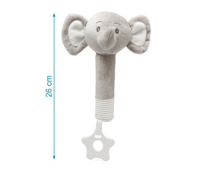 KioKids Sonajero Cricri Elefante Gris con Mordedor 25 cm