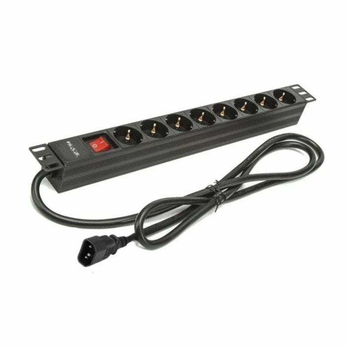 Phasak Regleta BNS 3535 de 19 pulg. con 8 tomas y cable de 2m Phasak Regleta BNS 3535 de 19 pulg. con 8 tomas y cable de 2m