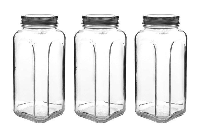 Hermia Juego de Tarros de Vidrio 3 Piezas 980 ml SHY9803LU Hermia Juego de Tarros de Vidrio 3 Piezas 980 ml SHY9803LU