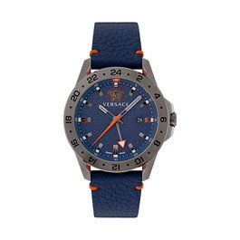 Versace VE2W00222 con esfera azul y correa de cuero