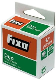 FIXO Cinta adhesiva doble cara DUO 30mm x 5m, pack de 10