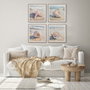 DKD Home Decor Cuadro Lienzo PS Caracolas Playa Surtido de 4 Piezas