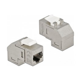 DeLOCK Módulo Keystone RJ45 hembra a RJ45 hembra Cat.6A 90° angular